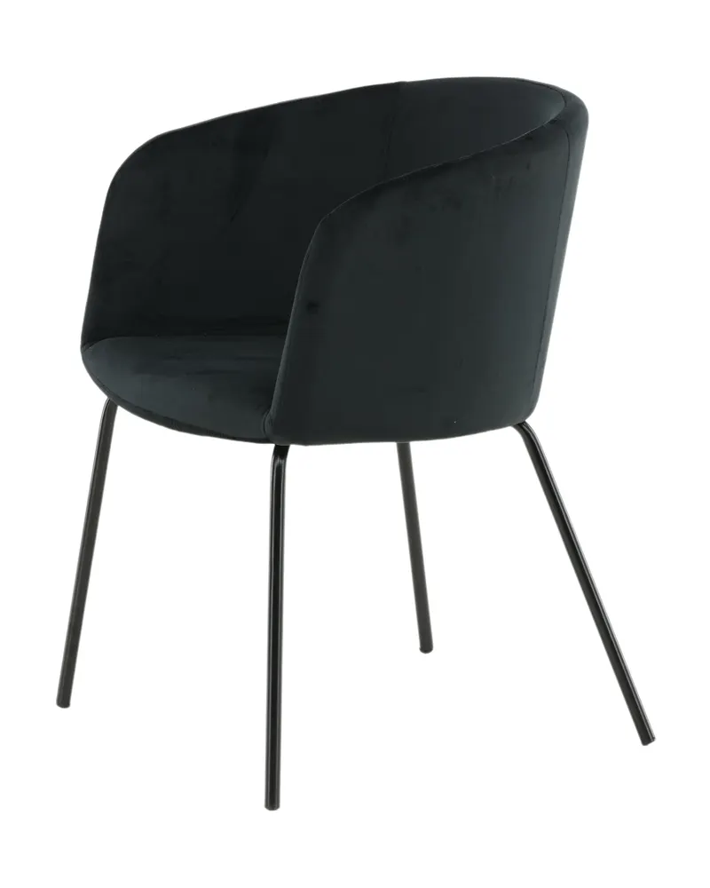 Berit Esszimmerstuhl mit Stoffbezug in Schwarz, Polyester in Leinenoptik, Polyester-Samt, Ansicht 3