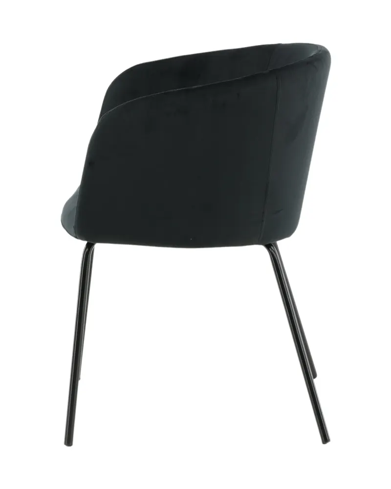 Berit Esszimmerstuhl mit Stoffbezug in Schwarz, Polyester in Leinenoptik, Polyester-Samt, Ansicht 4