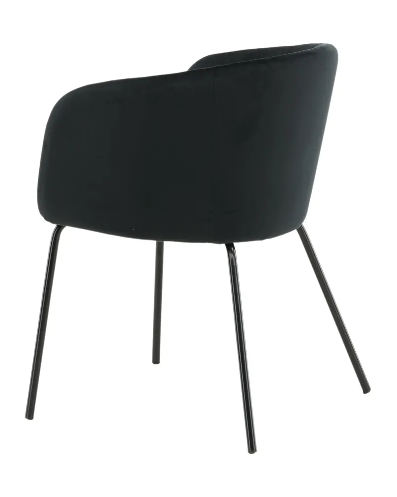 Berit Esszimmerstuhl mit Stoffbezug in Schwarz, Polyester in Leinenoptik, Polyester-Samt, Ansicht 5