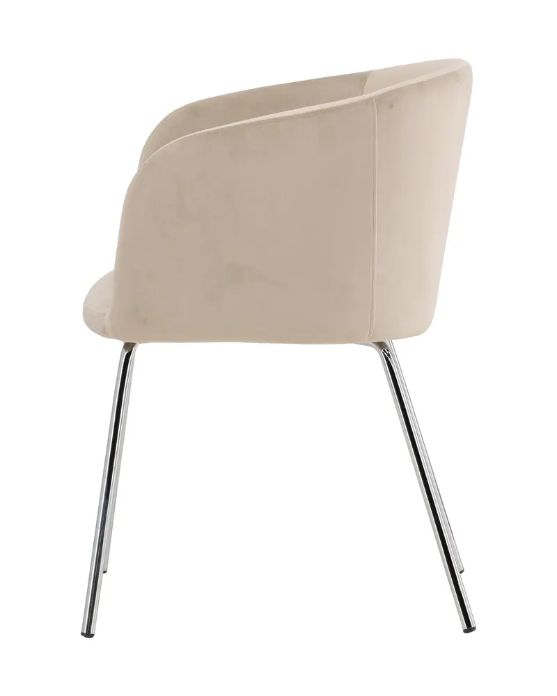 Berit Esszimmerstuhl mit Stoffbezug in Beige, Gestell Silber, Polyester-Samt, Ansicht 7