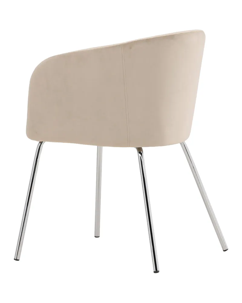 Berit Esszimmerstuhl mit Stoffbezug in Beige, Gestell Silber, Polyester-Samt, Ansicht 8
