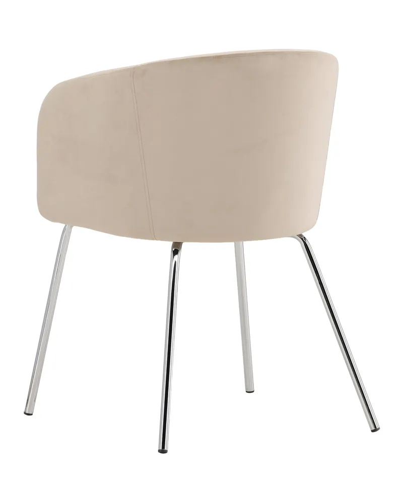 Berit Esszimmerstuhl mit Stoffbezug in Beige, Gestell Silber, Polyester-Samt, Ansicht 9