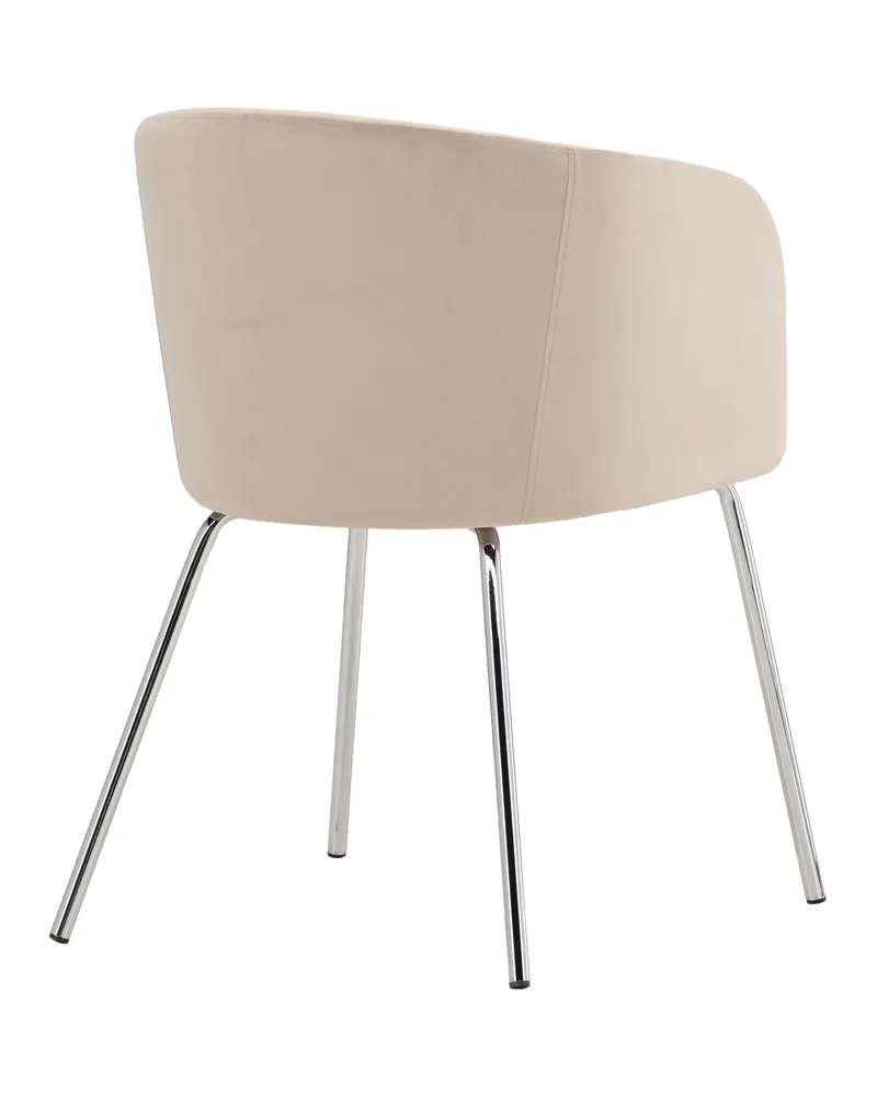 Berit Esszimmerstuhl mit Stoffbezug in Beige, Gestell Silber, Polyester-Samt, Ansicht 10