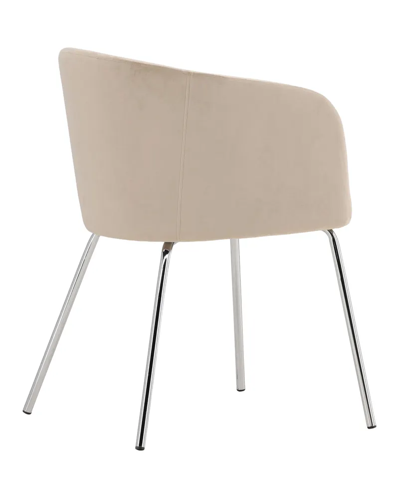 Berit Esszimmerstuhl mit Stoffbezug in Beige, Gestell Silber, Polyester-Samt, Ansicht 11