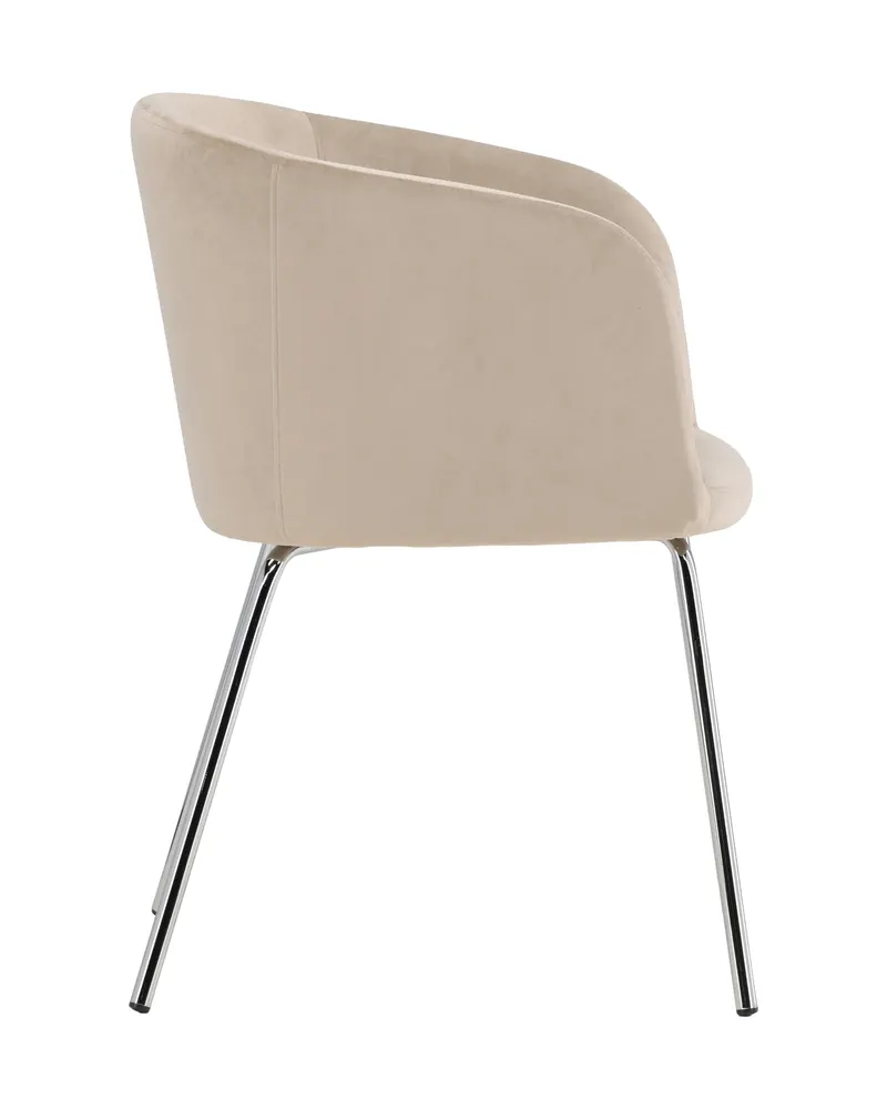 Berit Esszimmerstuhl mit Stoffbezug in Beige, Gestell Silber, Polyester-Samt, Ansicht 4