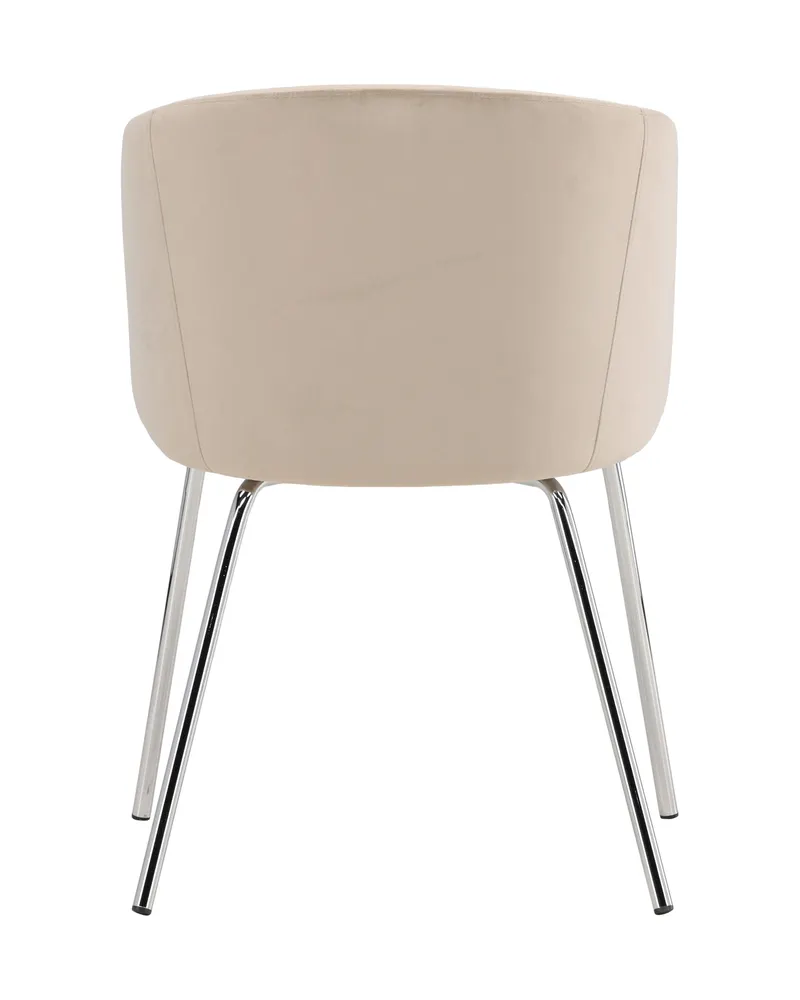 Berit Esszimmerstuhl mit Stoffbezug in Beige, Gestell Silber, Polyester-Samt, Ansicht 5
