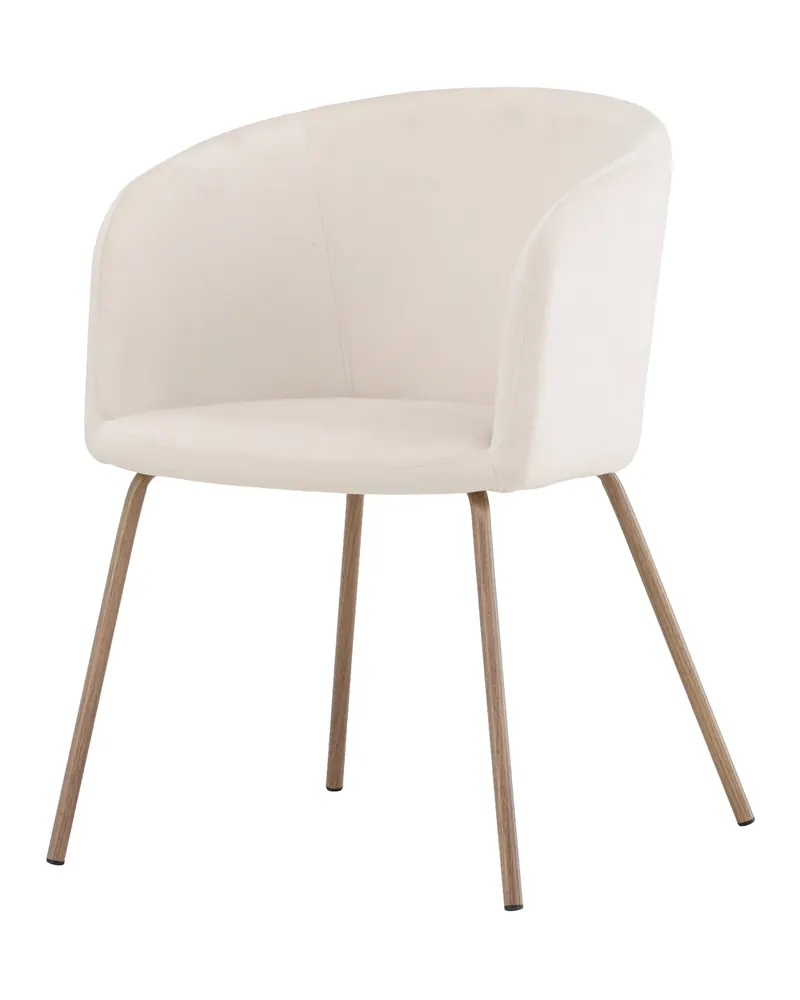 Berit Esszimmerstuhl mit Stoffbezug in Beige, Gestell Walnuss, Polyester-Samt, Ansicht 1