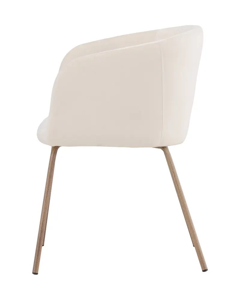 Berit Esszimmerstuhl mit Stoffbezug in Beige, Gestell Walnuss, Polyester-Samt, Ansicht 8