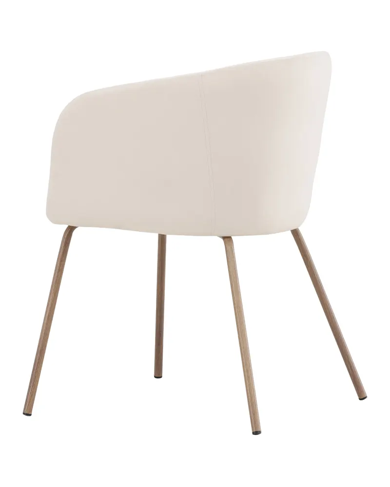 Berit Esszimmerstuhl mit Stoffbezug in Beige, Gestell Walnuss, Polyester-Samt, Ansicht 9