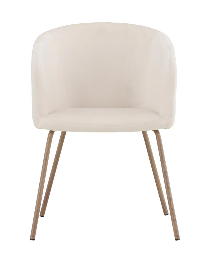 Berit Esszimmerstuhl mit Stoffbezug in Beige, Gestell Walnuss, Polyester-Samt, Ansicht 2
