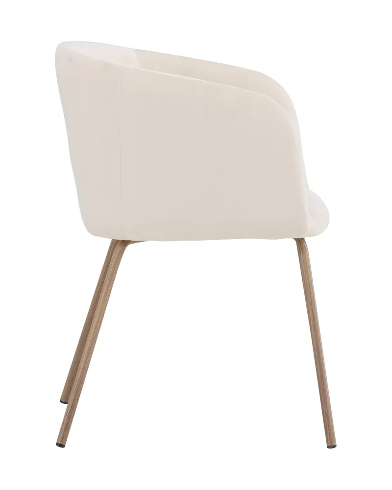 Berit Esszimmerstuhl mit Stoffbezug in Beige, Gestell Walnuss, Polyester-Samt, Ansicht 4