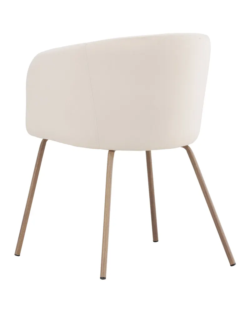 Berit Esszimmerstuhl mit Stoffbezug in Beige, Gestell Walnuss, Polyester-Samt, Ansicht 5