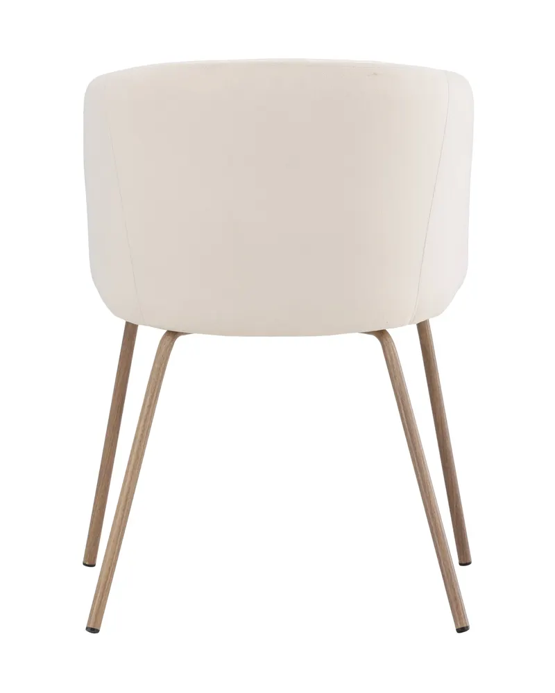 Berit Esszimmerstuhl mit Stoffbezug in Beige, Gestell Walnuss, Polyester-Samt, Ansicht 6