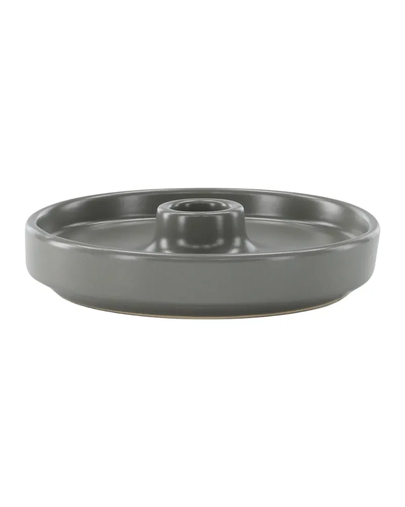 Bette Kerzenständer aus glasiertem Steinzeug mit Tülle in Ø 13 cm, Grau, Ansicht 8