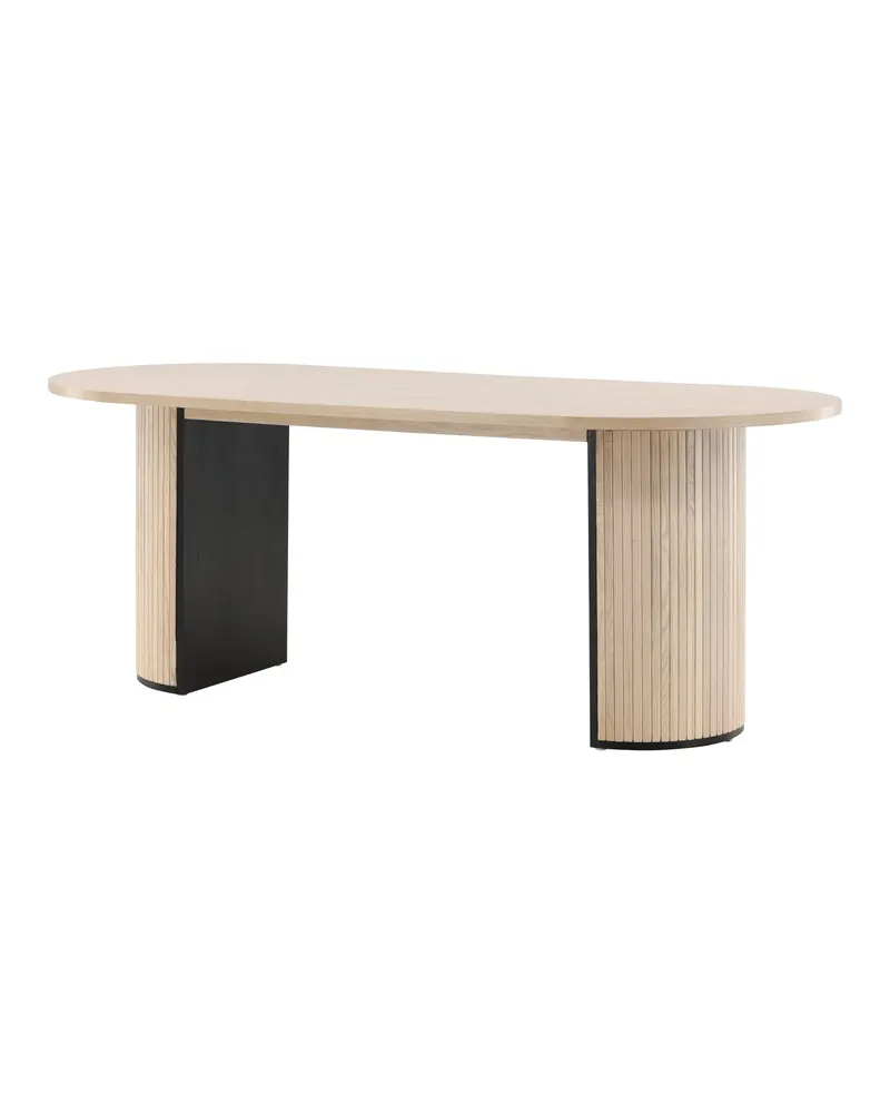 Bianca ovaler Esstisch 200 × 90 cm in Whitewash, Ansicht 14