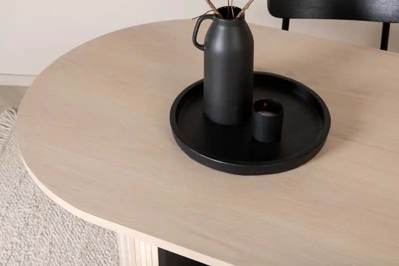 Bianca ovaler Esstisch 200 × 90 cm in Whitewash, im Wohnraum, Ansicht 5