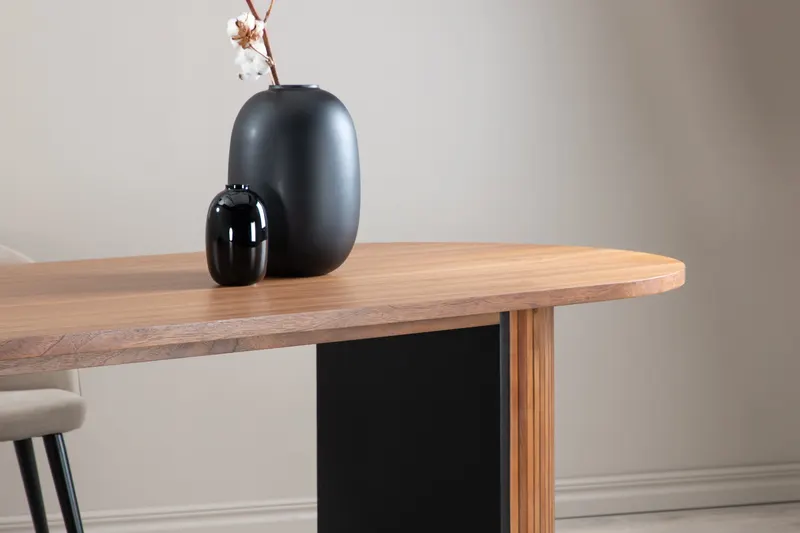 Bianca ovaler Esstisch 200 × 90 cm in Walnuss, im Wohnraum, Ansicht 4