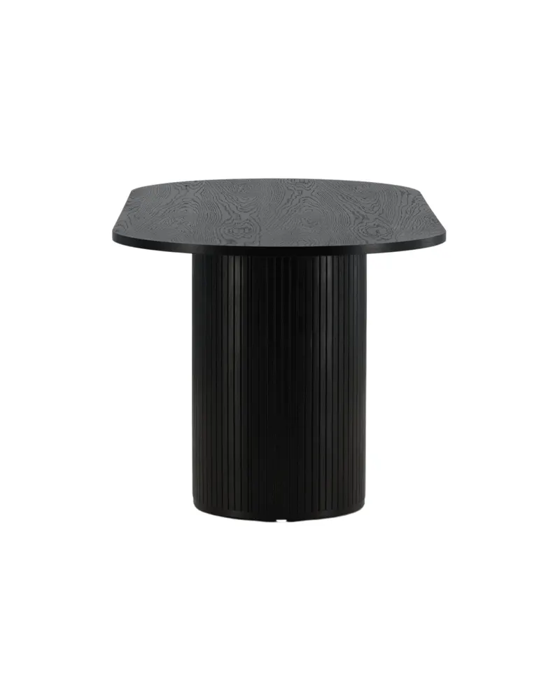 Bianca ovaler Esstisch 200 × 90 cm in Schwarz, Ansicht 10