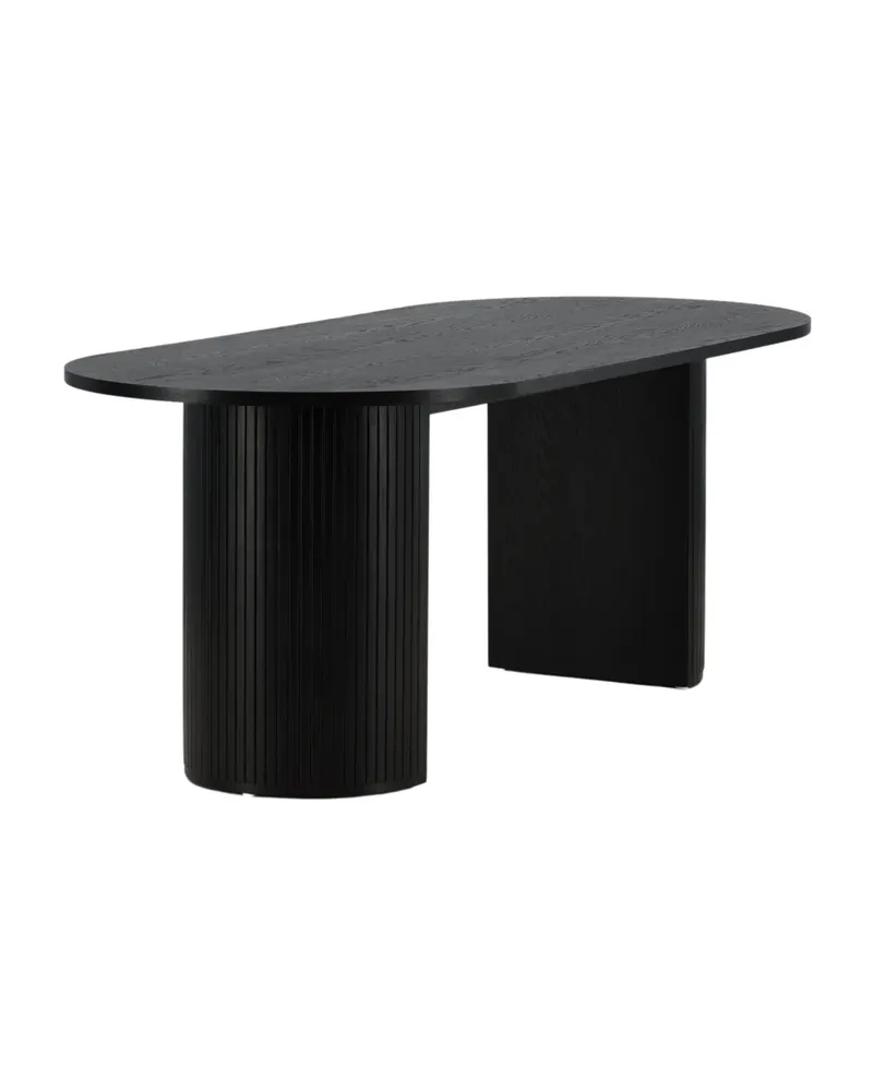 Bianca ovaler Esstisch 200 × 90 cm in Schwarz, Ansicht 11