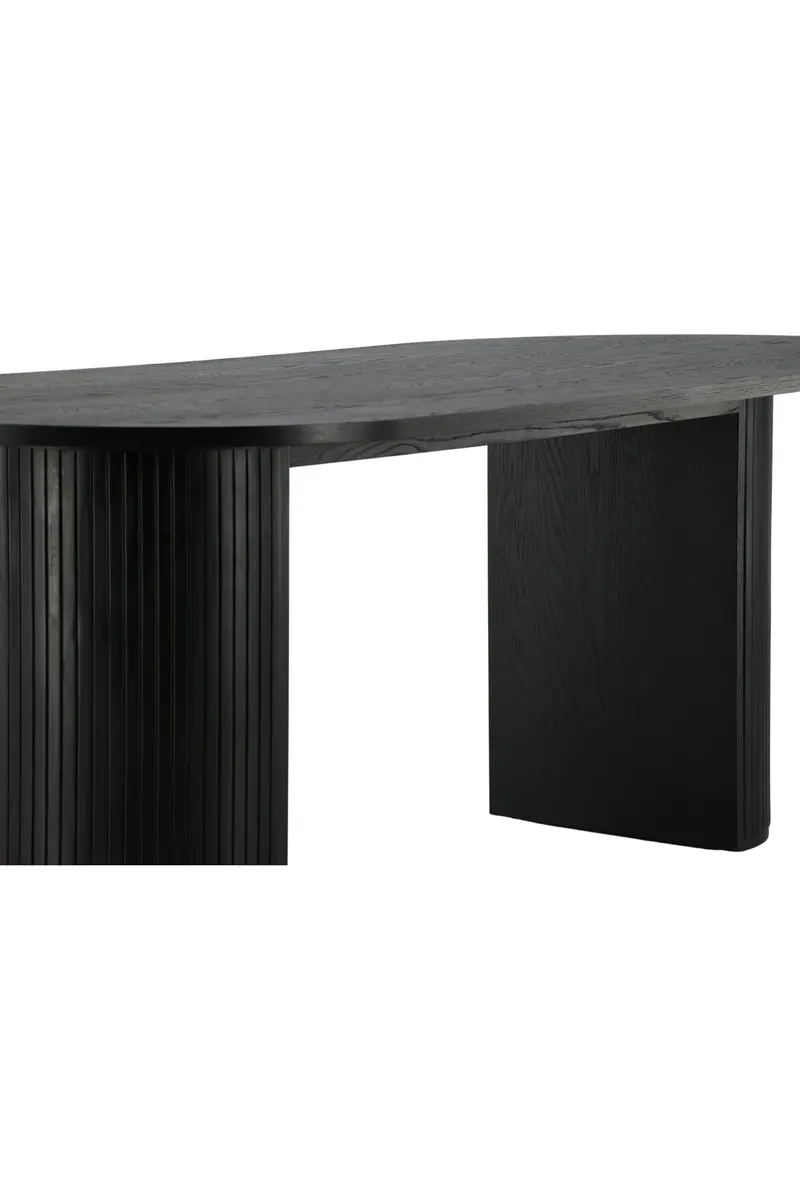 Bianca ovaler Esstisch 200 × 90 cm in Schwarz, Ansicht 14