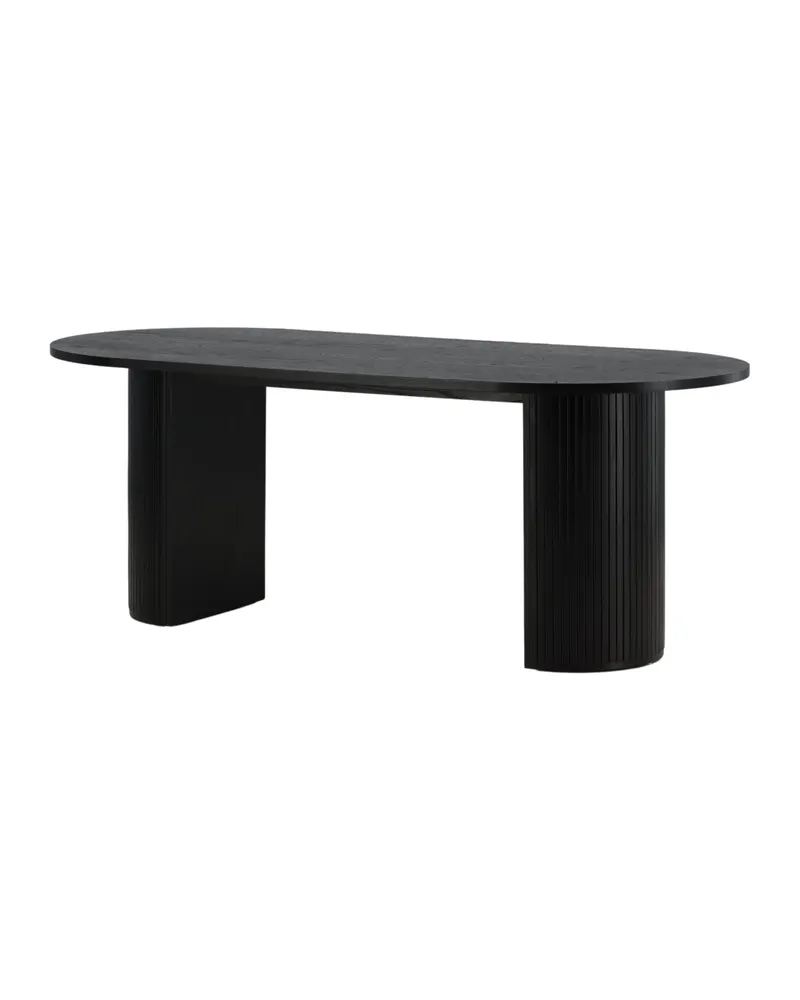 Bianca ovaler Esstisch 200 × 90 cm in Schwarz, Ansicht 2