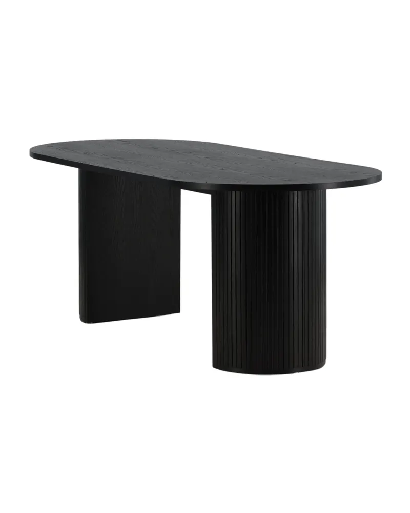 Bianca ovaler Esstisch 200 × 90 cm in Schwarz, Ansicht 3