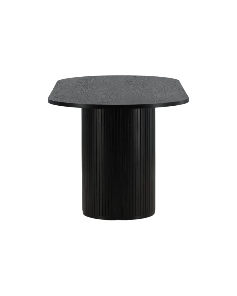 Bianca ovaler Esstisch 200 × 90 cm in Schwarz, Ansicht 4
