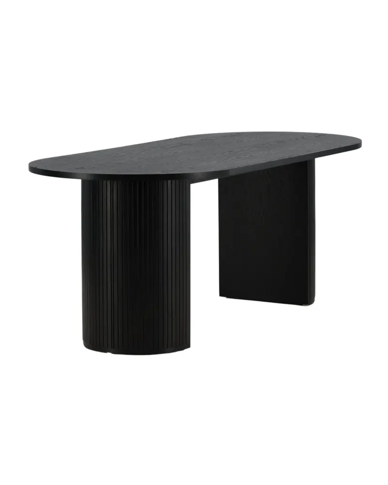 Bianca ovaler Esstisch 200 × 90 cm in Schwarz, Ansicht 5