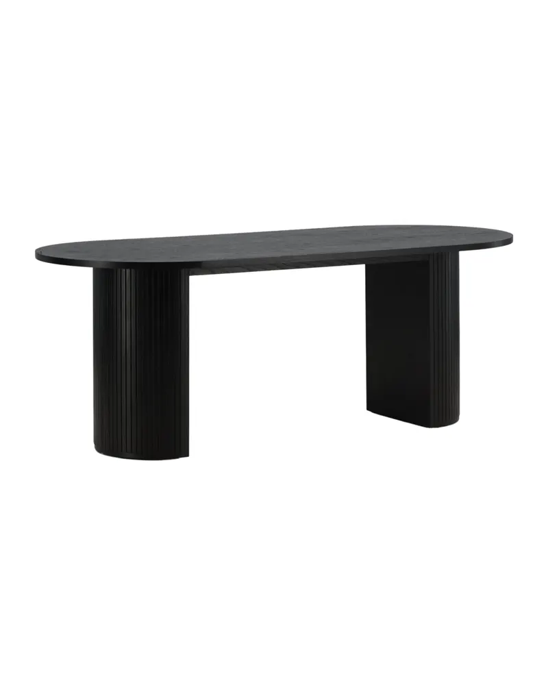 Bianca ovaler Esstisch 200 × 90 cm in Schwarz, Ansicht 6