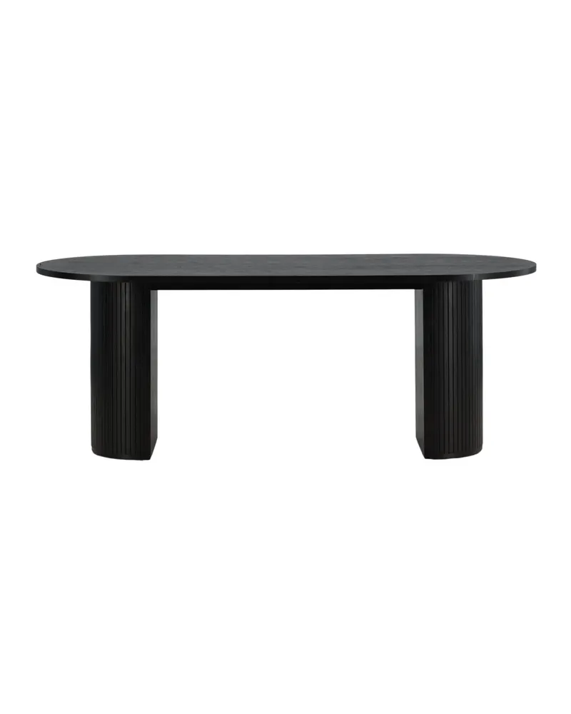 Bianca ovaler Esstisch 200 × 90 cm in Schwarz, Ansicht 7