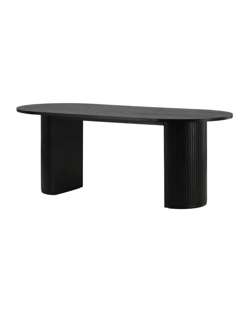 Bianca ovaler Esstisch 200 × 90 cm in Schwarz, Ansicht 8