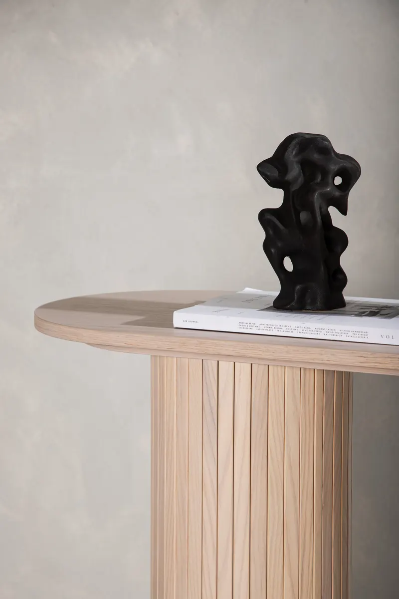 Bianca Konsolentisch 130 × 40 cm in Whitewash, im Wohnraum, Ansicht 2