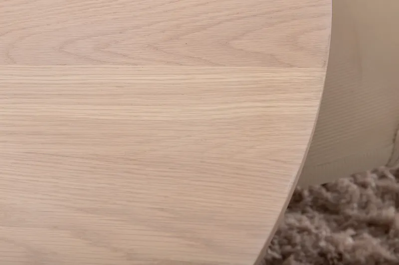 Bianca & Velvet Essgruppe mit rundem Esstisch und vier Velvet Polsterstühlen in Whitewash, Beige, Gestell Schwarz, im Wohnraum, Ansicht 5