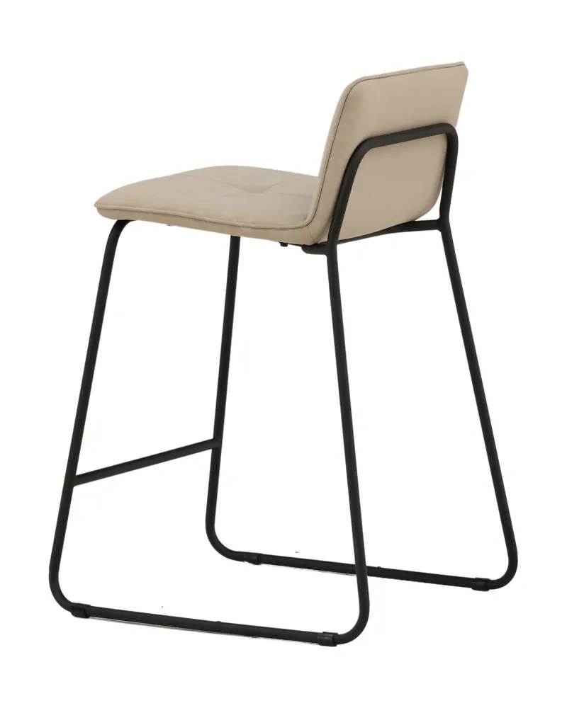 Bisbee Barhocker im 2er-Set mit Kufengestell in Beige, Gestell Schwarz, Mikrofaser, Ansicht 11