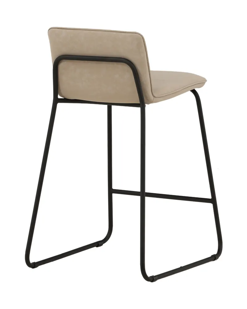 Bisbee Barhocker im 2er-Set mit Kufengestell in Beige, Gestell Schwarz, Mikrofaser, Ansicht 12