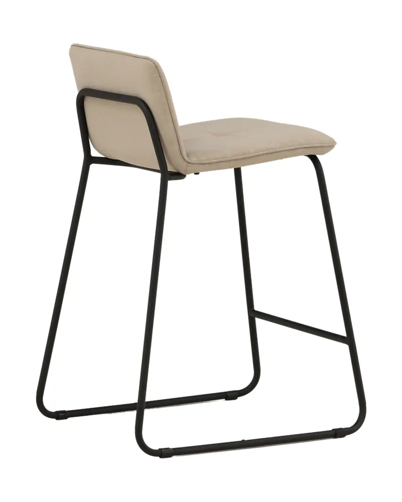 Bisbee Barhocker im 2er-Set mit Kufengestell in Beige, Gestell Schwarz, Mikrofaser, Ansicht 13