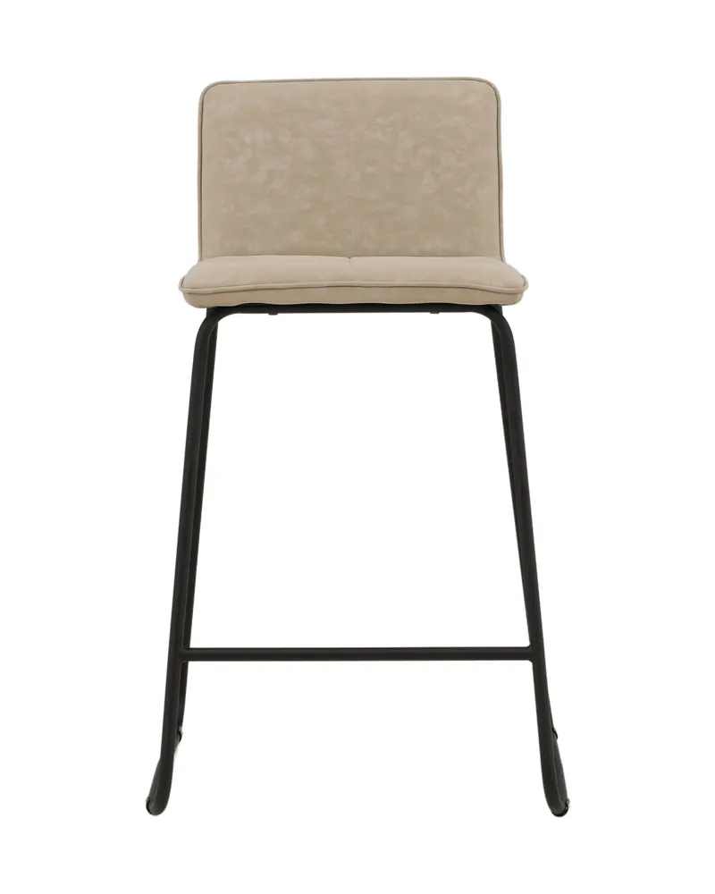 Bisbee Barhocker im 2er-Set mit Kufengestell in Beige, Gestell Schwarz, Mikrofaser, Ansicht 2