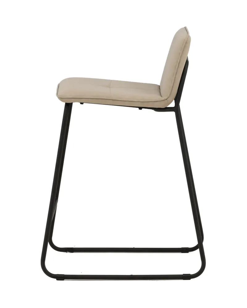 Bisbee Barhocker im 2er-Set mit Kufengestell in Beige, Gestell Schwarz, Mikrofaser, Ansicht 9