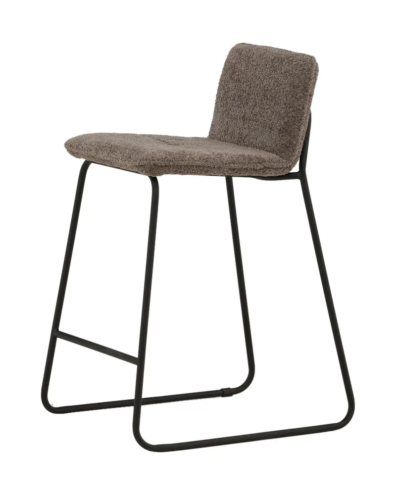 Bisbee Barhocker im 2er-Set mit Kufengestell in Dunkelgrau, Gestell Schwarz, Mikrofaser, Ansicht 11