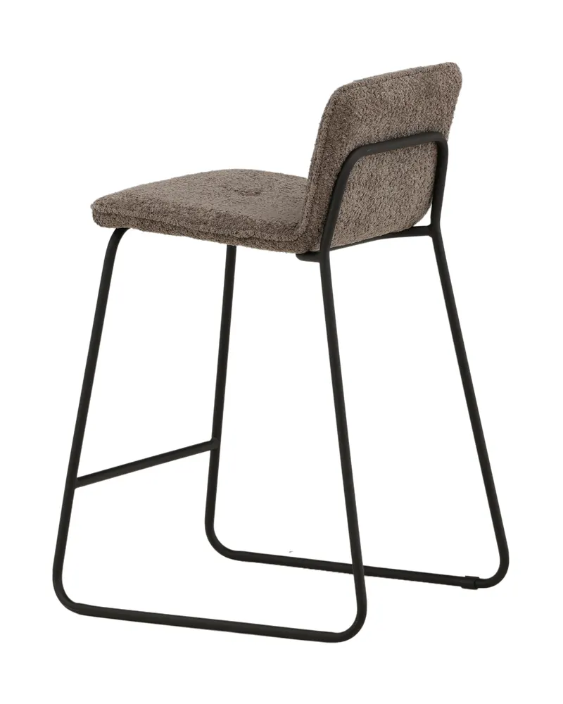 Bisbee Barhocker im 2er-Set mit Kufengestell in Dunkelgrau, Gestell Schwarz, Mikrofaser, Ansicht 13