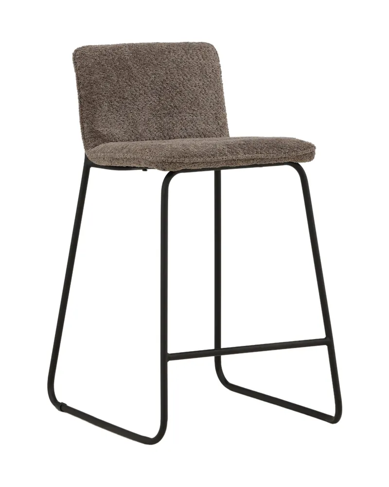 Bisbee Barhocker im 2er-Set mit Kufengestell in Dunkelgrau, Gestell Schwarz, Mikrofaser, Ansicht 4