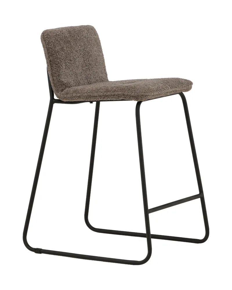 Bisbee Barhocker im 2er-Set mit Kufengestell in Dunkelgrau, Gestell Schwarz, Mikrofaser, Ansicht 5