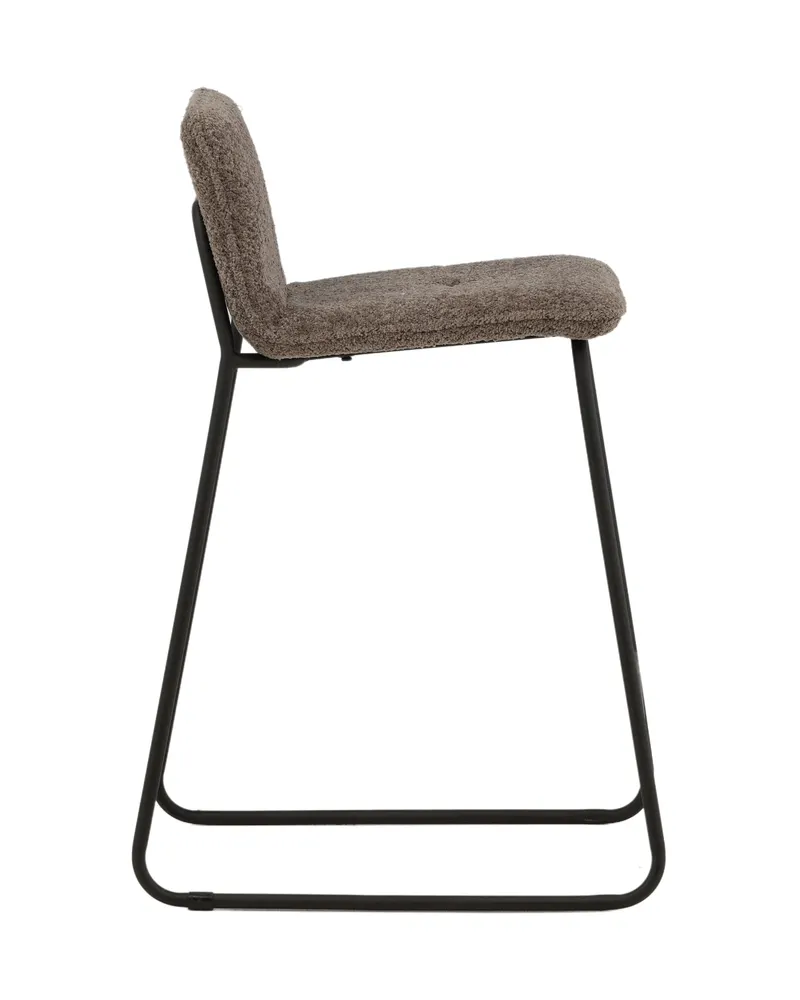 Bisbee Barhocker im 2er-Set mit Kufengestell in Dunkelgrau, Gestell Schwarz, Mikrofaser, Ansicht 6