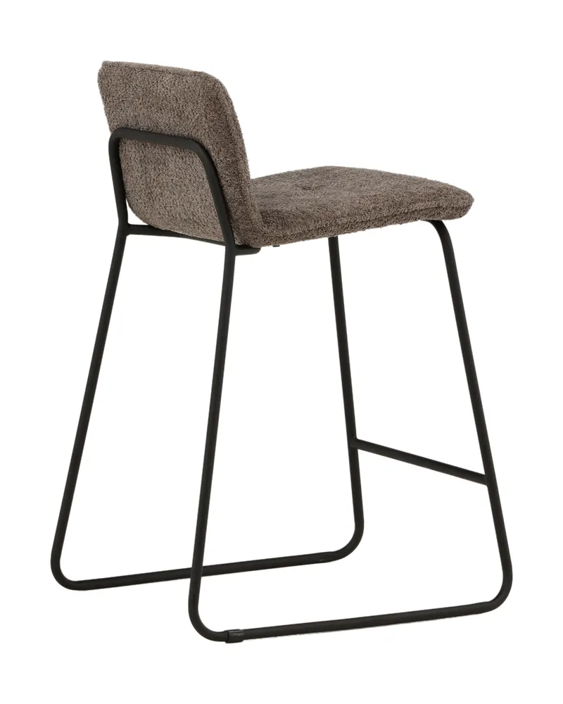Bisbee Barhocker im 2er-Set mit Kufengestell in Dunkelgrau, Gestell Schwarz, Mikrofaser, Ansicht 7