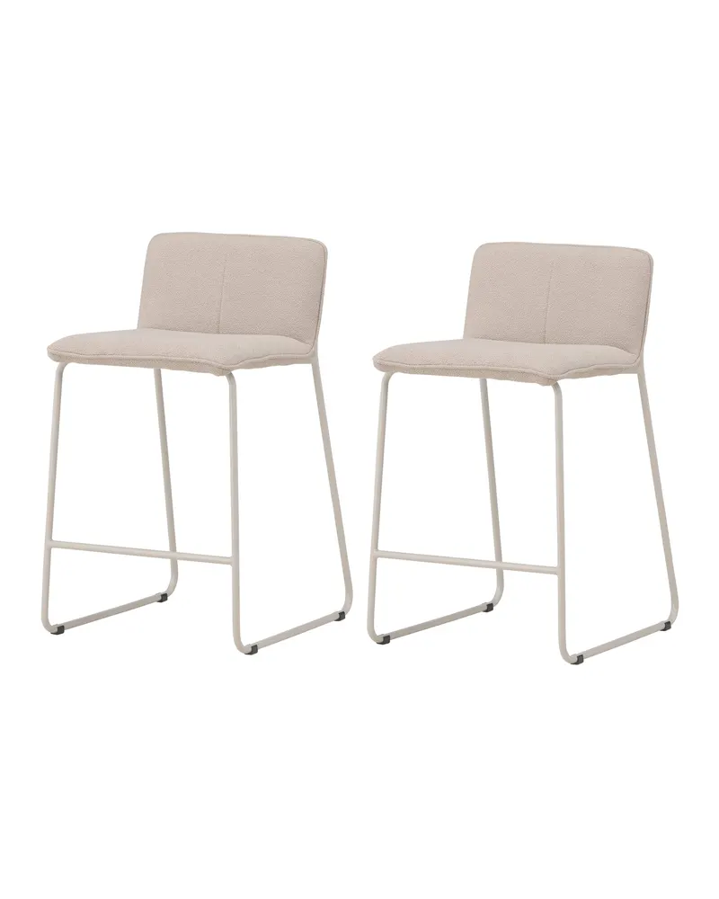 Bisbee Barhocker im 2er-Set mit Kufengestell in Beige, Bouclé, Ansicht 2