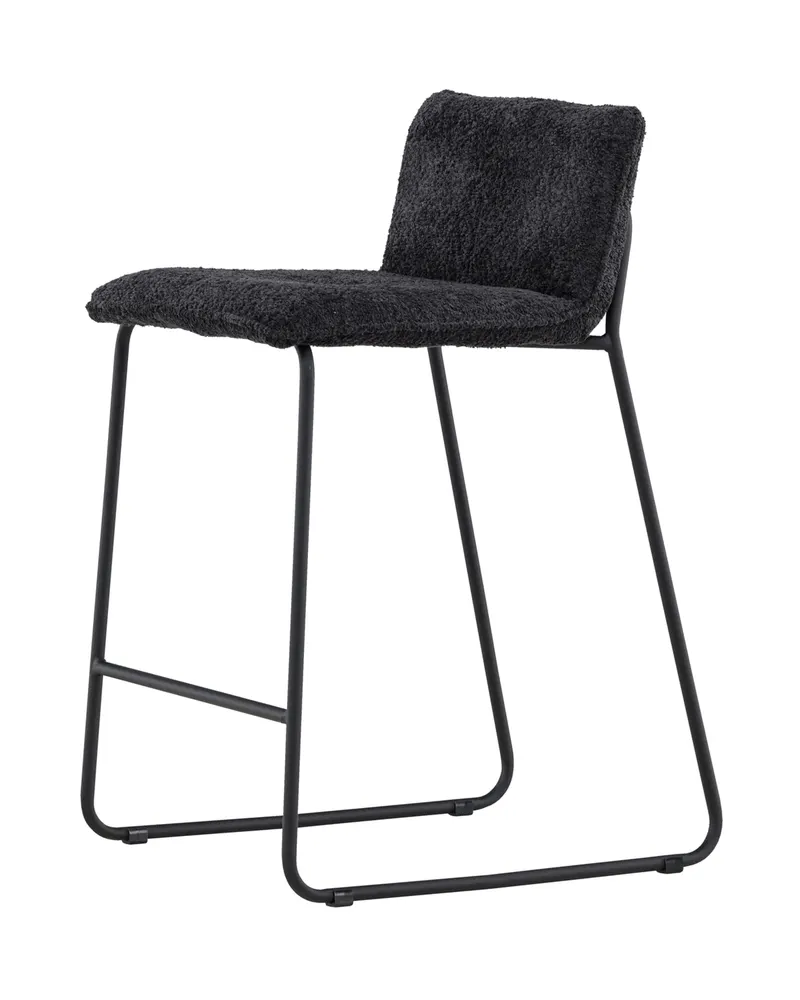 Bisbee Barhocker im 2er-Set mit Kufengestell in Schwarz, Bouclé, Ansicht 7