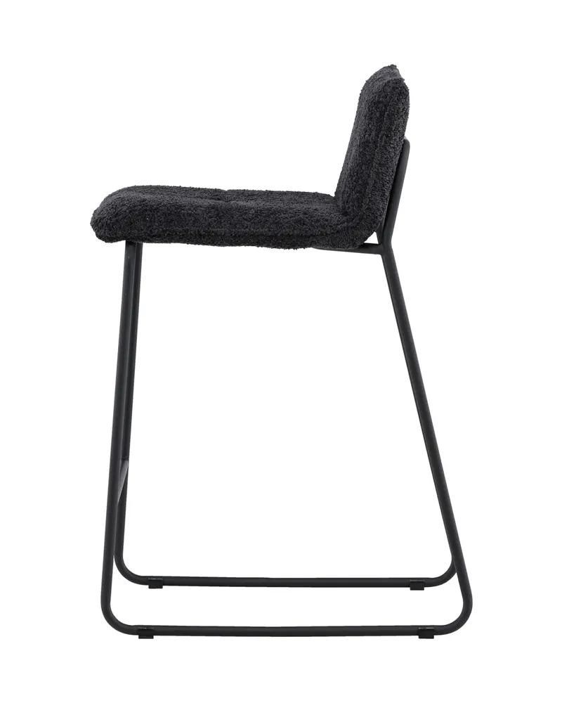 Bisbee Barhocker im 2er-Set mit Kufengestell in Schwarz, Bouclé, Ansicht 8