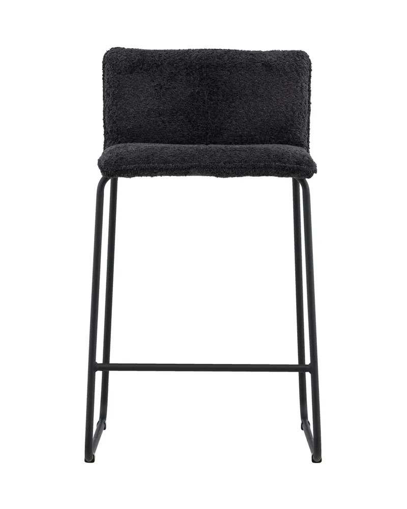 Bisbee Barhocker im 2er-Set mit Kufengestell in Schwarz, Bouclé, Ansicht 3