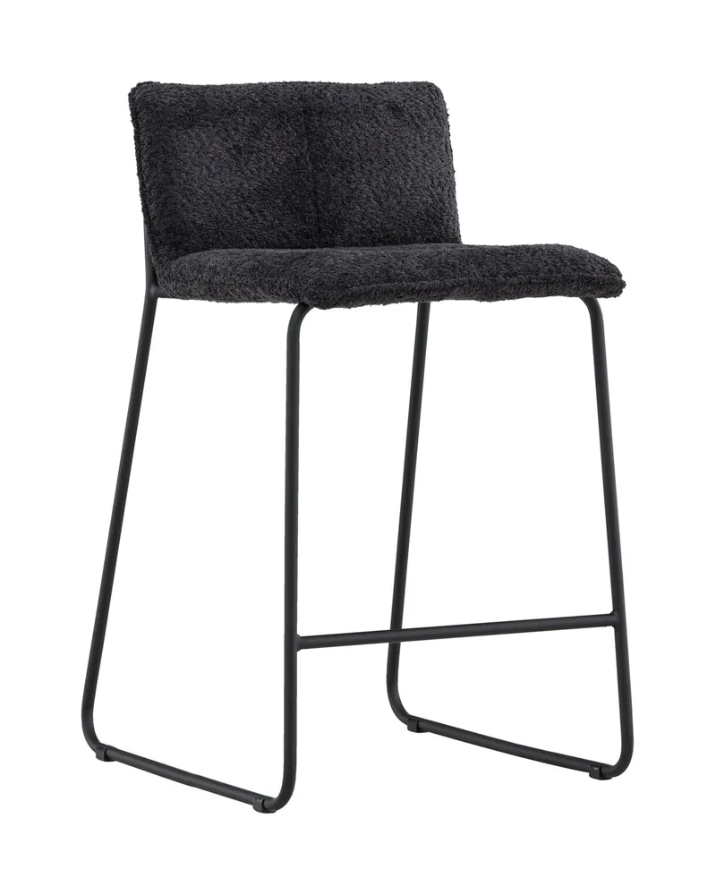 Bisbee Barhocker im 2er-Set mit Kufengestell in Schwarz, Bouclé, Ansicht 4