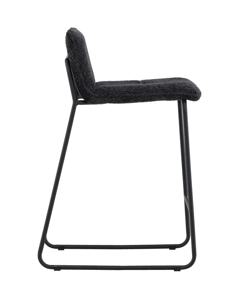 Bisbee Barhocker im 2er-Set mit Kufengestell in Schwarz, Bouclé, Ansicht 5